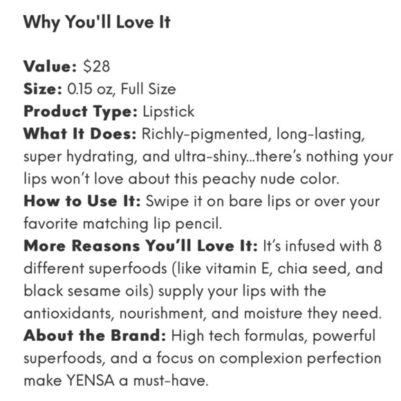 Yensa Super 8 Vibrant Silk Lipstick - Freespirit - NEW - Picture 6 of 8